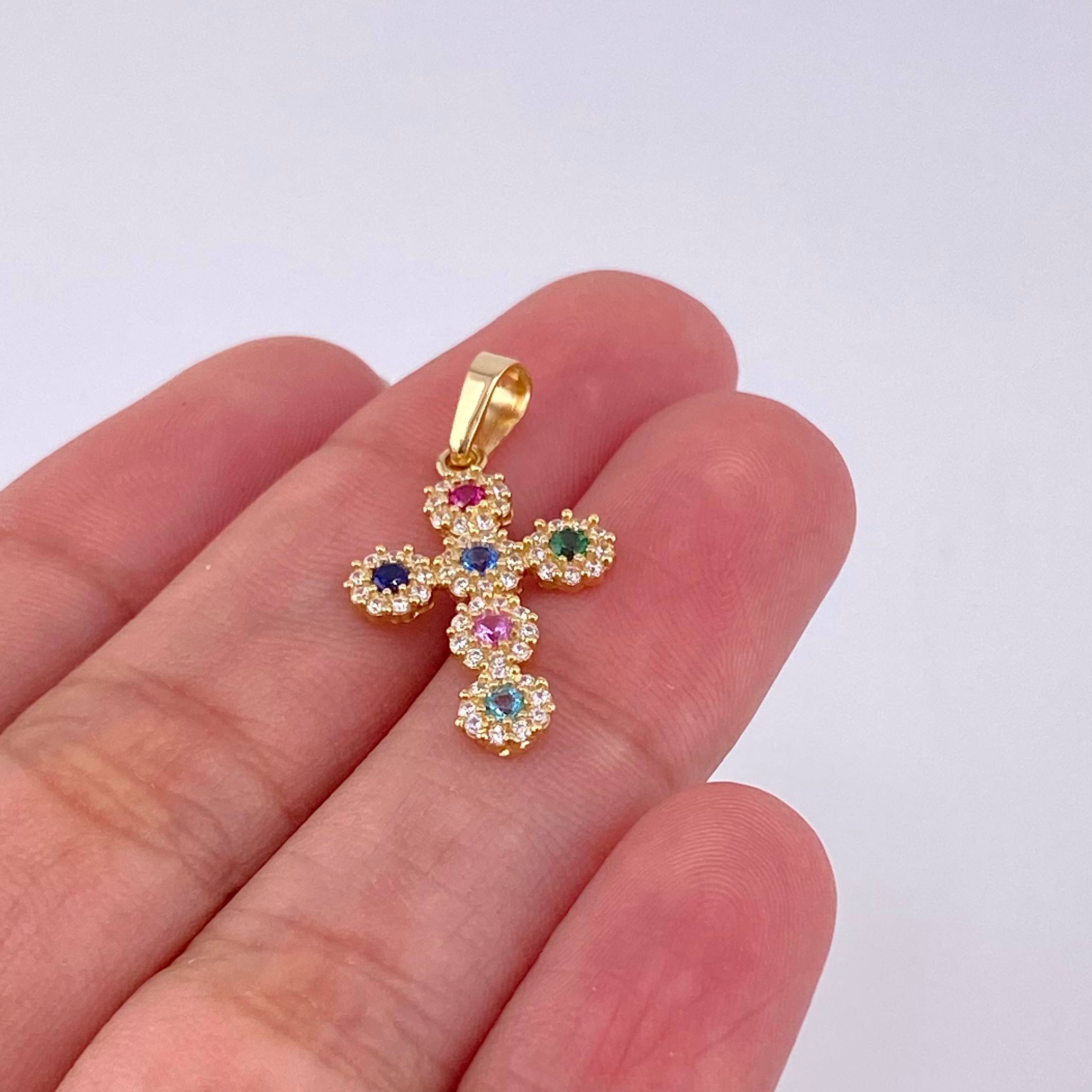Dije Cruz Tupida 1.45g / 2.5cm Oro Amarillo 18K