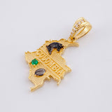Dije Mapa de Colombia 2.25g / 2.9cm Dos Oros Amarillo Blanco 18K