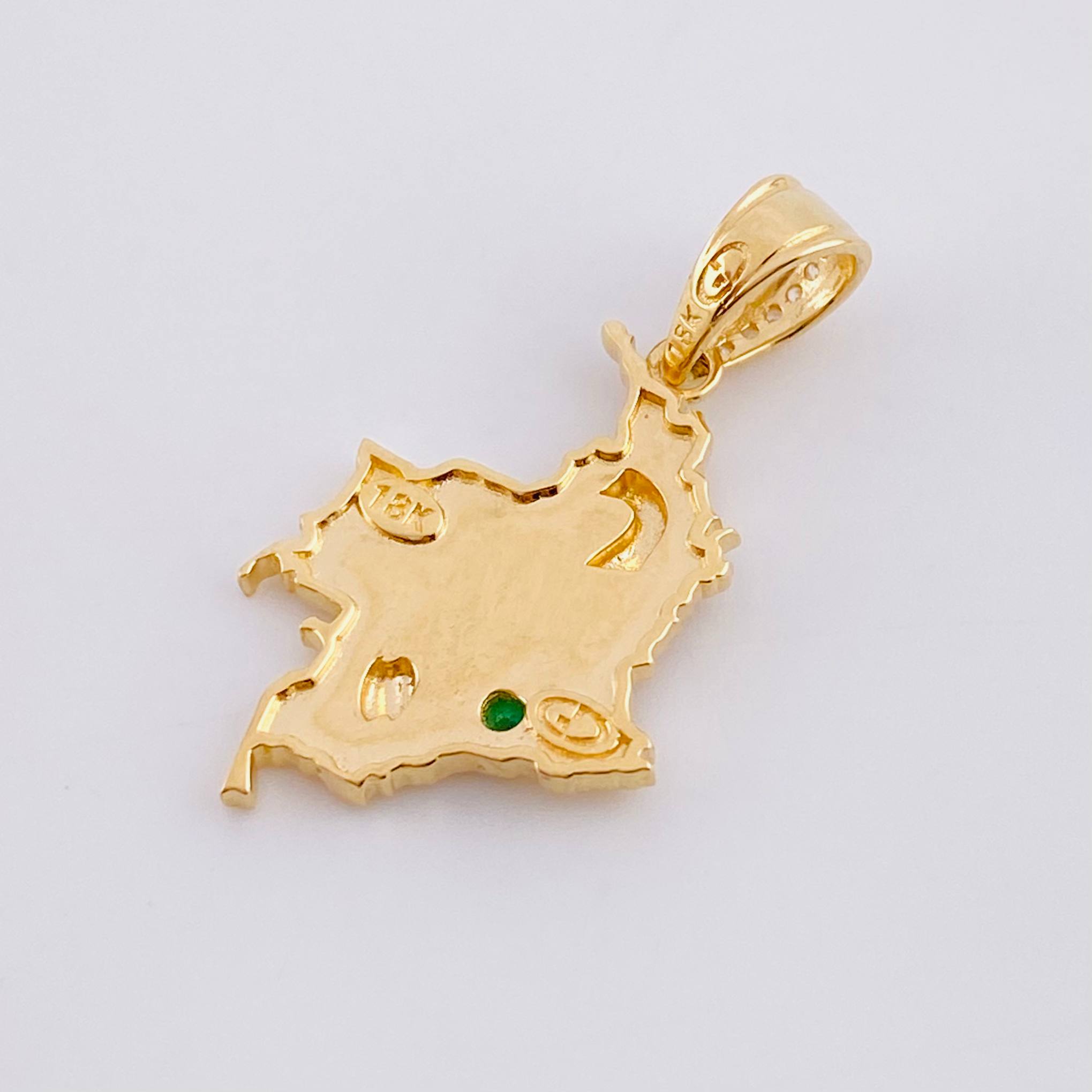 Dije Mapa de Colombia 2.25g / 2.9cm Dos Oros Amarillo Blanco 18K
