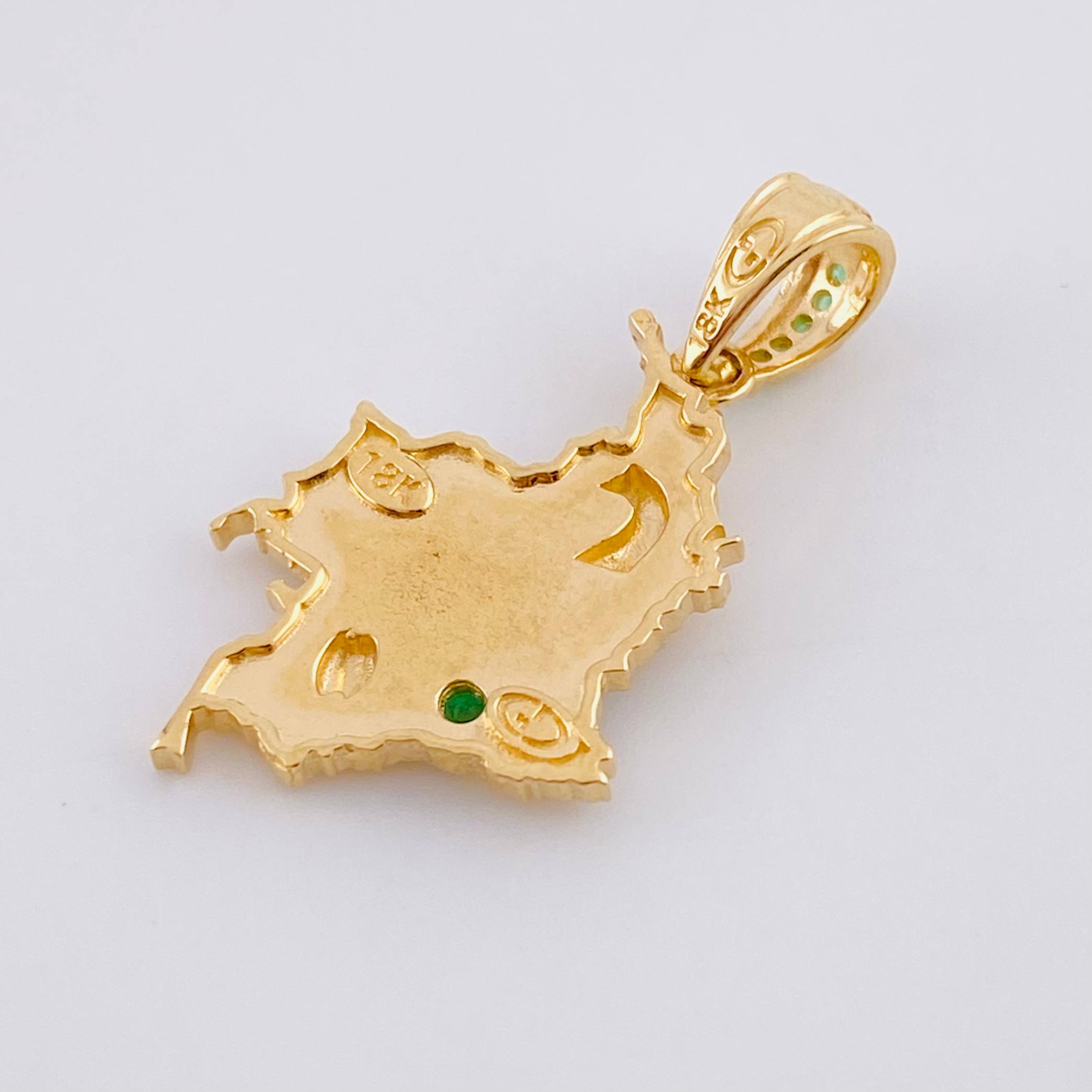 Dije Mapa Colombia 2.55g / 2.8cm Dos Oros Amarillo Blanco 18K