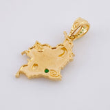 Dije Mapa Colombia 2.55g / 2.8cm Dos Oros Amarillo Blanco 18K