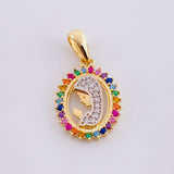 Dije Virgen Maria 1.85g / 2.5cm Dos Oros Amarillo Blanco 18K