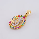Dije Virgen Maria 1.85g / 2.5cm Dos Oros Amarillo Blanco 18K