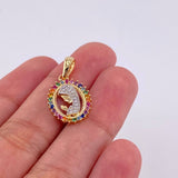 Dije Virgen Maria 1.85g / 2.5cm Dos Oros Amarillo Blanco 18K