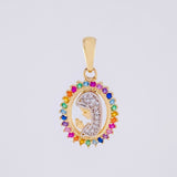 Dije Virgen Maria 1.85g / 2.5cm Dos Oros Amarillo Blanco 18K
