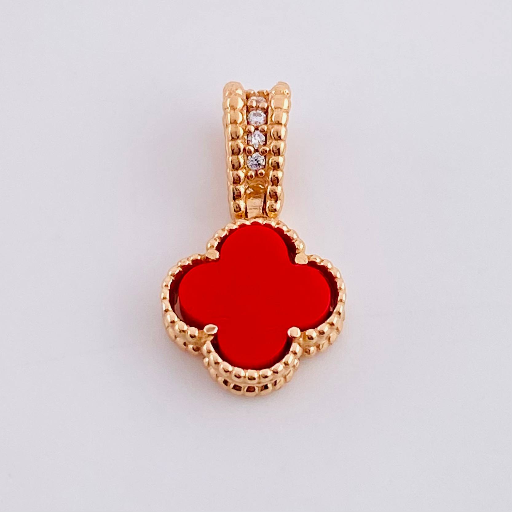 Dije Trebol 1.4g / 1.7cm Oro Rosa 18K