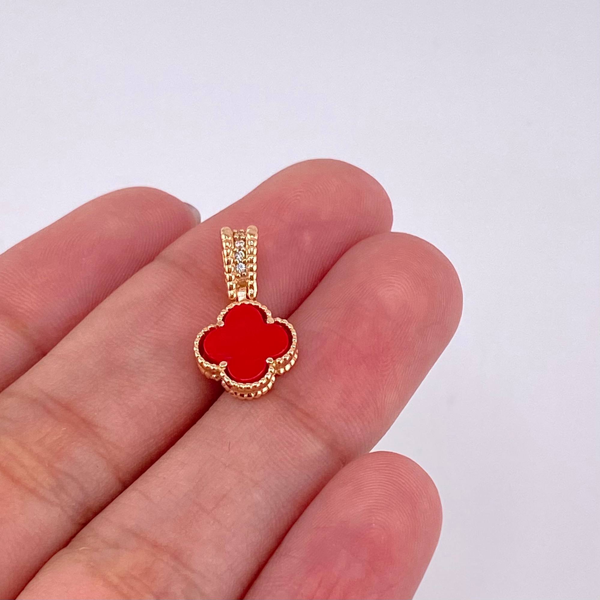 Dije Trebol 1.4g / 1.7cm Oro Rosa 18K
