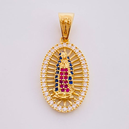 Dije Canasta Virgen Guadalupe 3.4g / 3cm Oro Amarillo 18K
