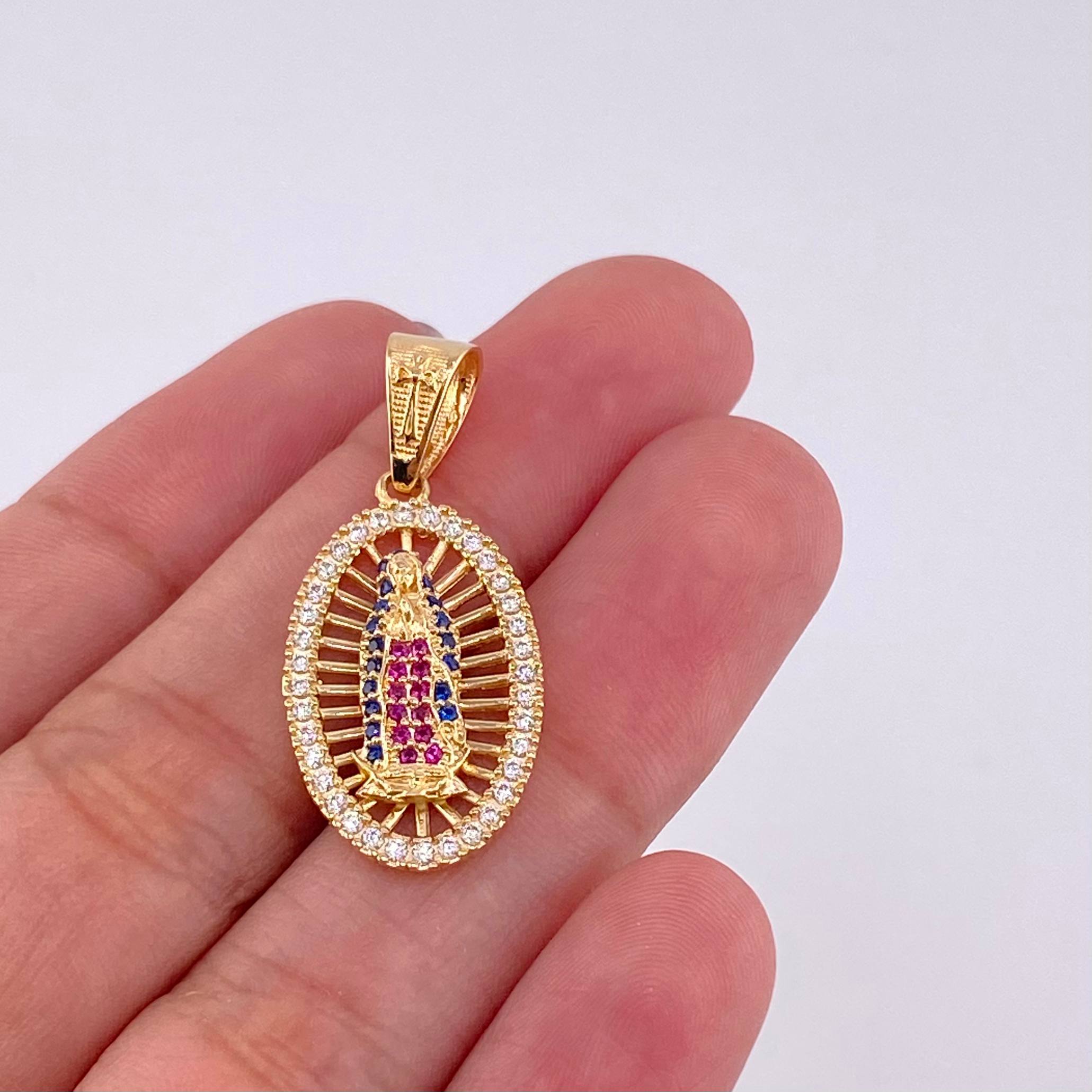Dije Canasta Virgen Guadalupe 3.4g / 3cm Oro Amarillo 18K
