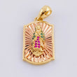 Dije Placa Virgen Guadalupe 4.95g / 3cm Dos Oros Amarillo Rosa 18K