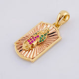 Dije Placa Virgen Guadalupe 4.95g / 3cm Dos Oros Amarillo Rosa 18K