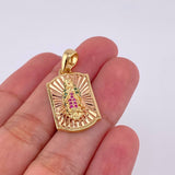 Dije Placa Virgen Guadalupe 4.95g / 3cm Dos Oros Amarillo Rosa 18K