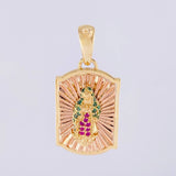 Dije Placa Virgen Guadalupe 4.95g / 3cm Dos Oros Amarillo Rosa 18K