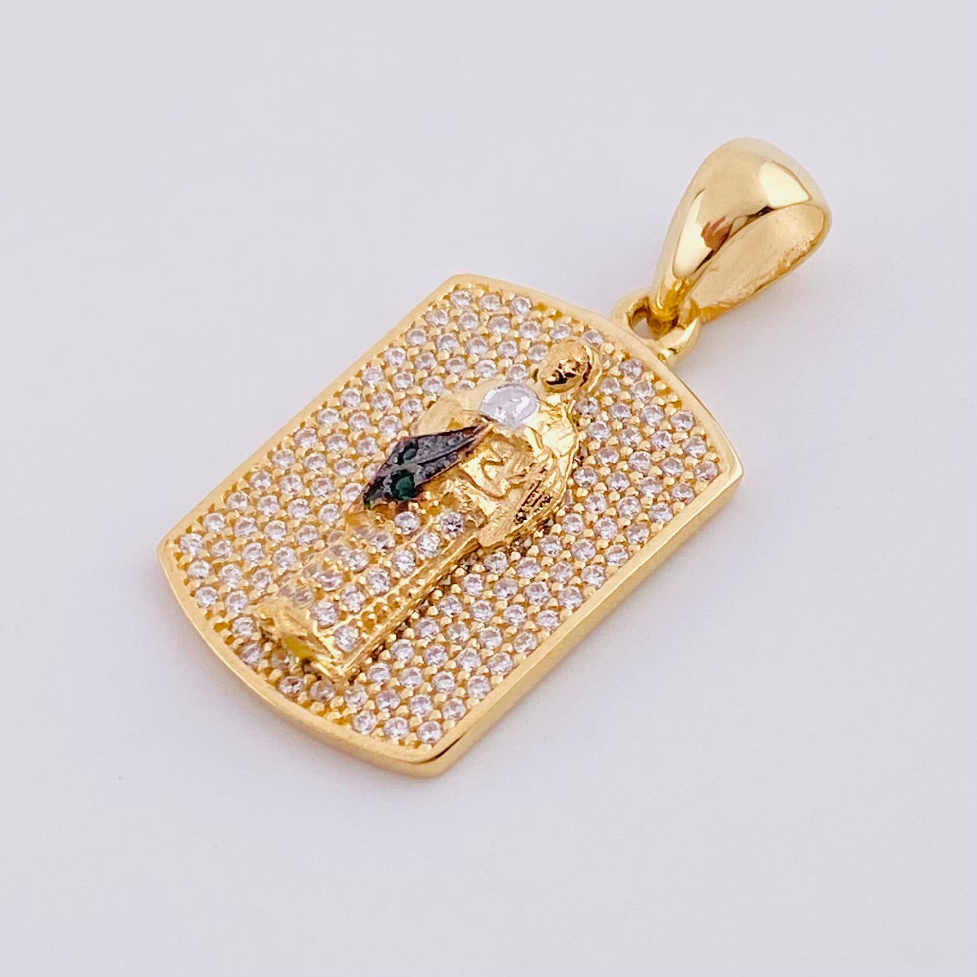 Dije Placa San Judas 4.95g / 3cm Dos Oros Amarillo Blanco 18K