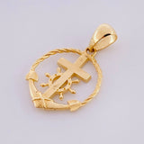 Dije Cruz Ancla Trenzada 2.45g / 3cm Oro Amarillo 18K