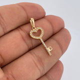 Dije Llave Corazon 1.3gr / 3cm / Oro 18K &