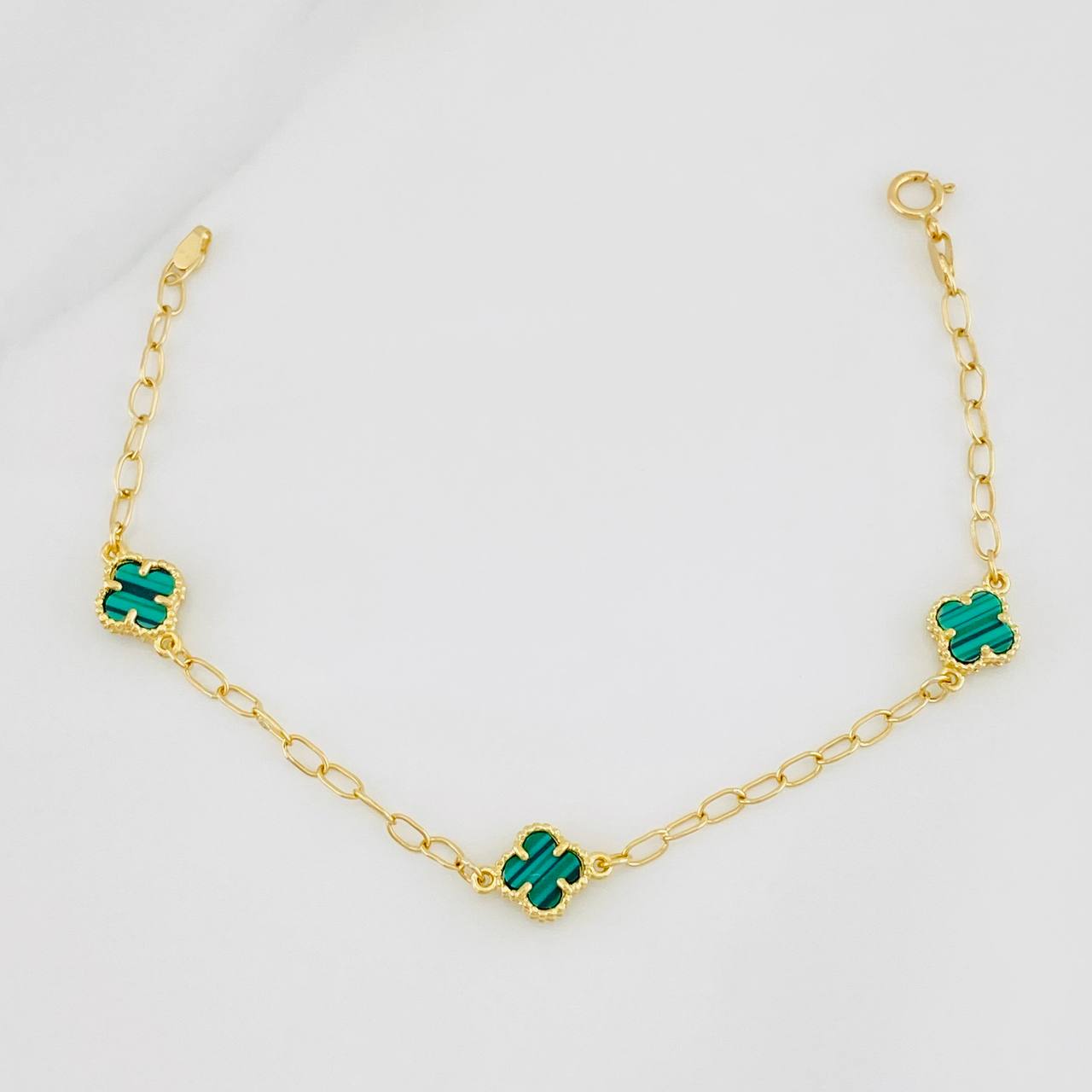 Pulso Rolo Trebol 2.7g / 17cm / 1.3mm Oro Amarillo 18K