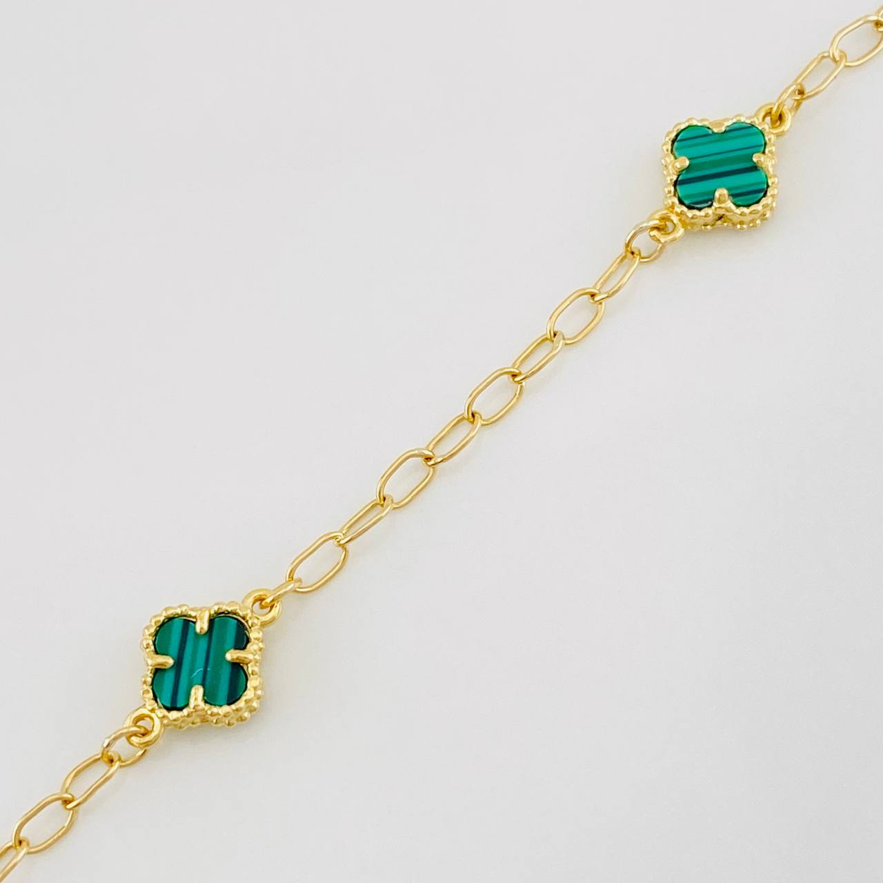 Pulso Rolo Trebol 2.7g / 17cm / 1.3mm Oro Amarillo 18K