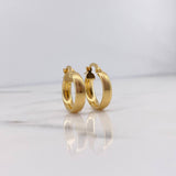 Candongas Andy 1.95gr / 1.9cm / Rayadas Oro Amarillo 18K $