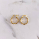 Candongas Andy 1.95gr / 1.9cm / Rayadas Oro Amarillo 18K $