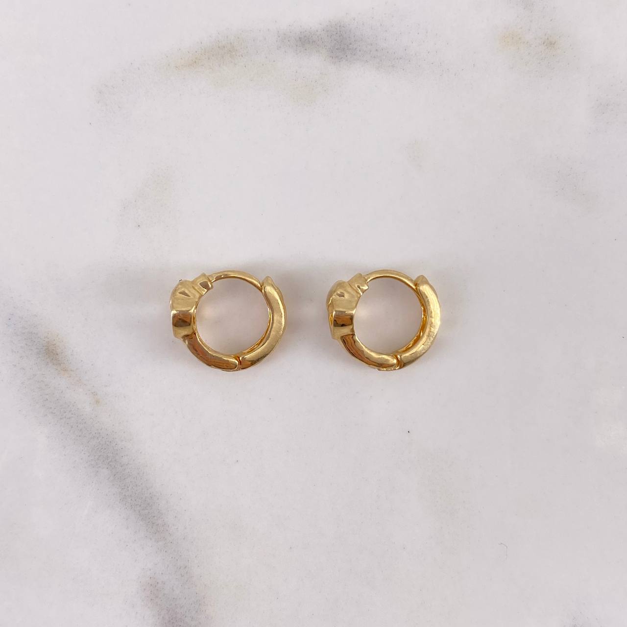 Candongas Yiss corazon 2.6gr / 1.2cm / Rombos Oro Amarillo 18K $