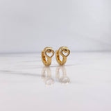 Candongas Yiss corazon 2.55gr / 1.2cm / Rombos Oro Amarillo 18K $