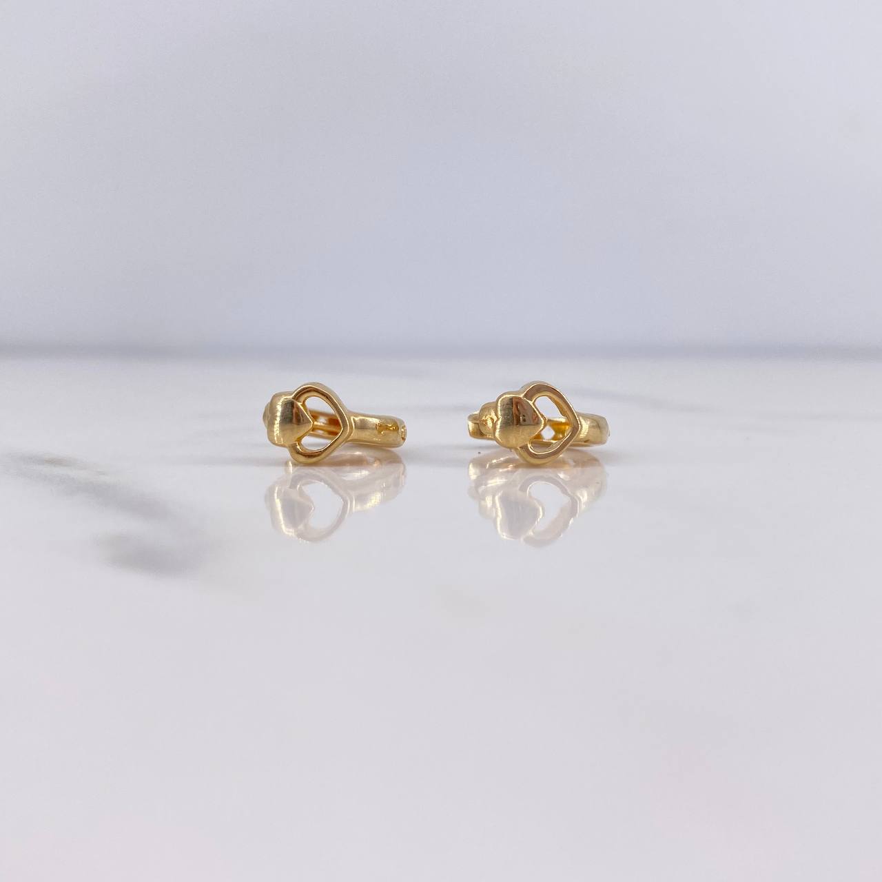 Candongas Yiss corazon 2.6gr / 1.2cm / Rombos Oro Amarillo 18K $