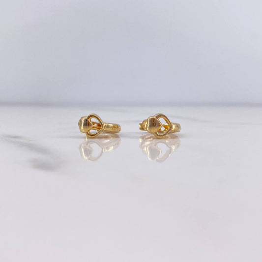 Candongas Yiss corazon 2.6gr / 1.2cm / Rombos Oro Amarillo 18K $