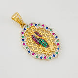 Dije Medalla Virgen de Guadalupe 3.7g / 3cm Dos Oros Amarillo Blanco 18K