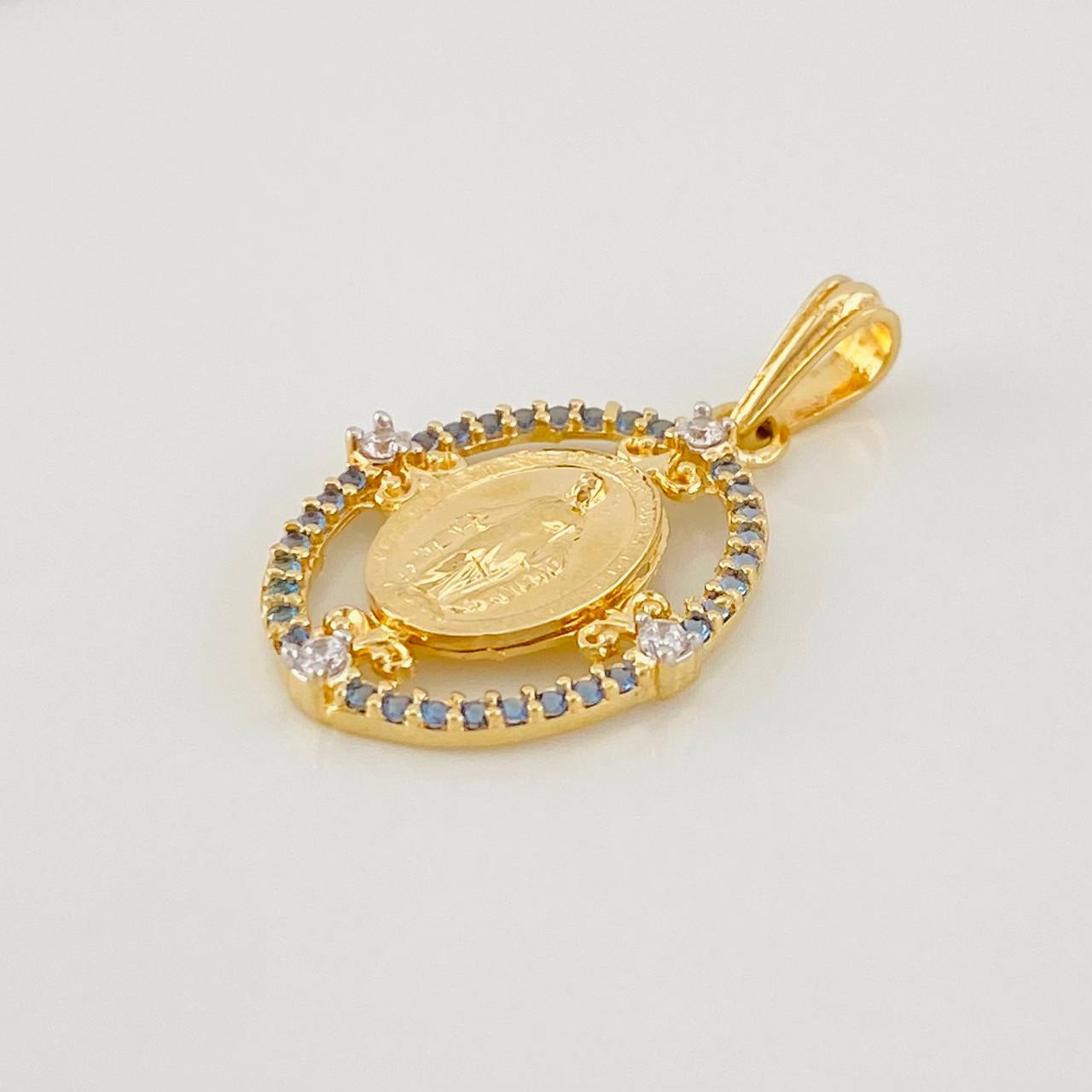 Dije Medalla Virgen Milagrosa 1.85g / 2.5cm Oro Amarillo 18K