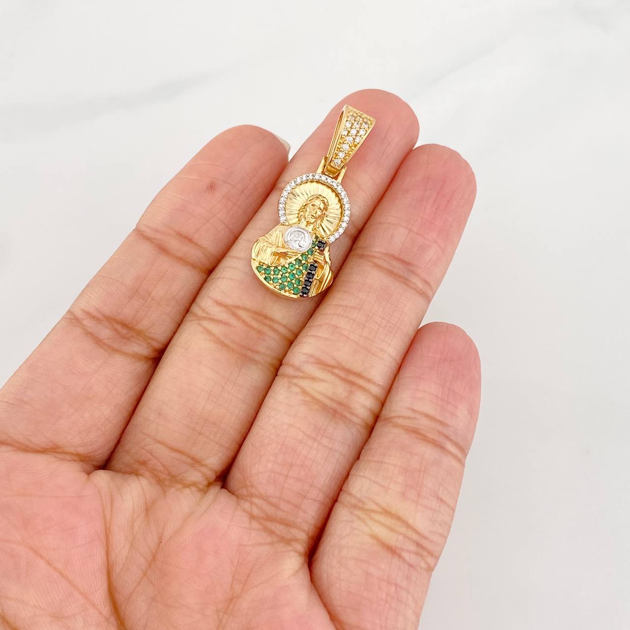 Dije San Judas Tadeo 4.05g / 3cm Dos Oros Amarillo Blanco 18K