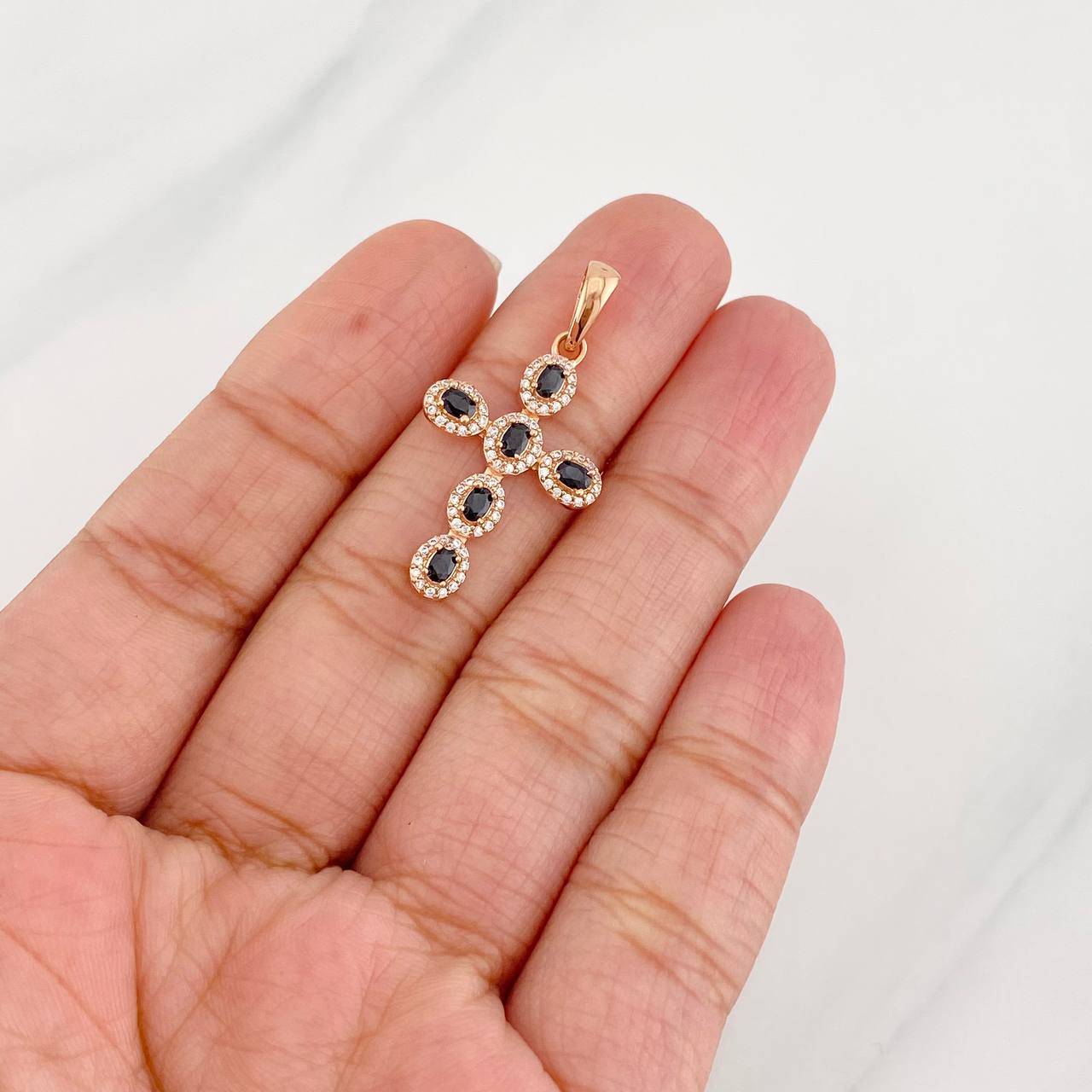 Dije Cruz Tupida 1.9g / 3cm Oro Rosa 18K