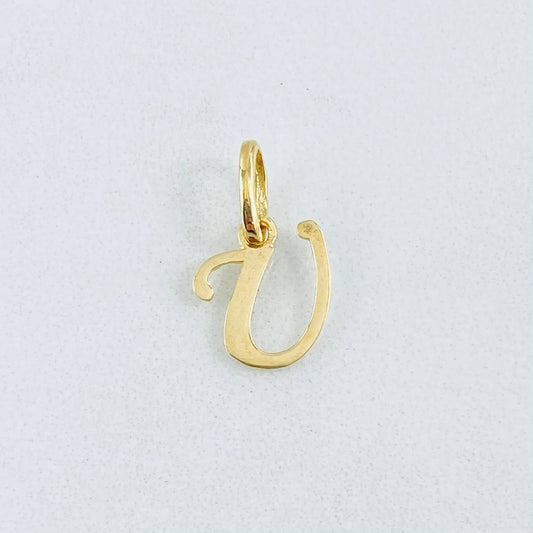 Dije Letra U Cursiva 0.45gr / 1.5cm / Oro Amarillo 18K ©
