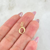 Dije Letra O Cursiva 0.4gr / 1.6cm / Oro Amarillo 18K ©