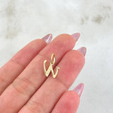 Dije Letra W Cursiva 0.45gr / 1.6cm / Oro Amarillo 18K ©