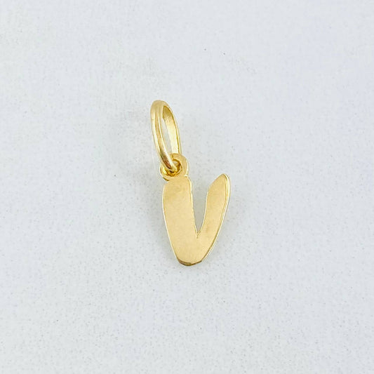 Dije Letra V Cursiva 0.4gr / 1.6cm / Oro Amarillo 18K ©