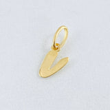 Dije Letra V Cursiva 0.4gr / 1.6cm / Oro Amarillo 18K ©