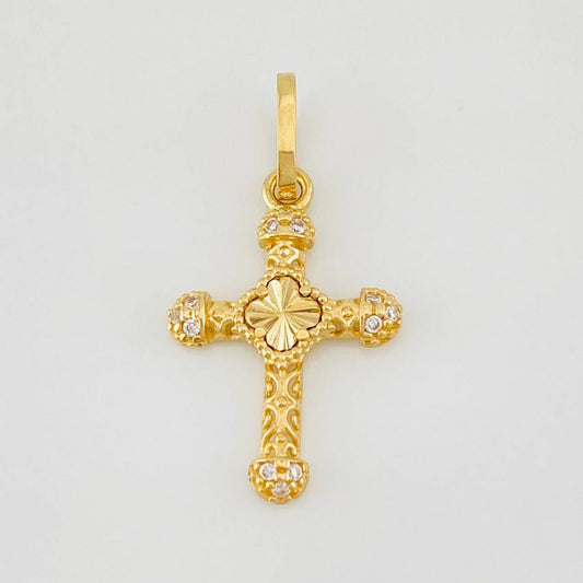 Dije Cruz Trebol 1.1g / 2.5cm Oro Amarillo 18K