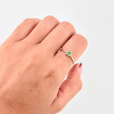 Anillo Solitario Estrella Esmeralda 15pts 1.25gr / T7 / Oro Amarillo 18K ©