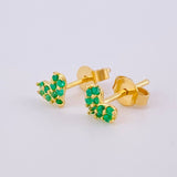 Topos Corazón Esmeraldas 40pts 1.05gr / 5mm Oro Amarillo 18K