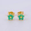 Topos Flor 5 Petalos Esmeraldas 15Pts 1.15 g / 5.45 mm Oro Amarillo 18K