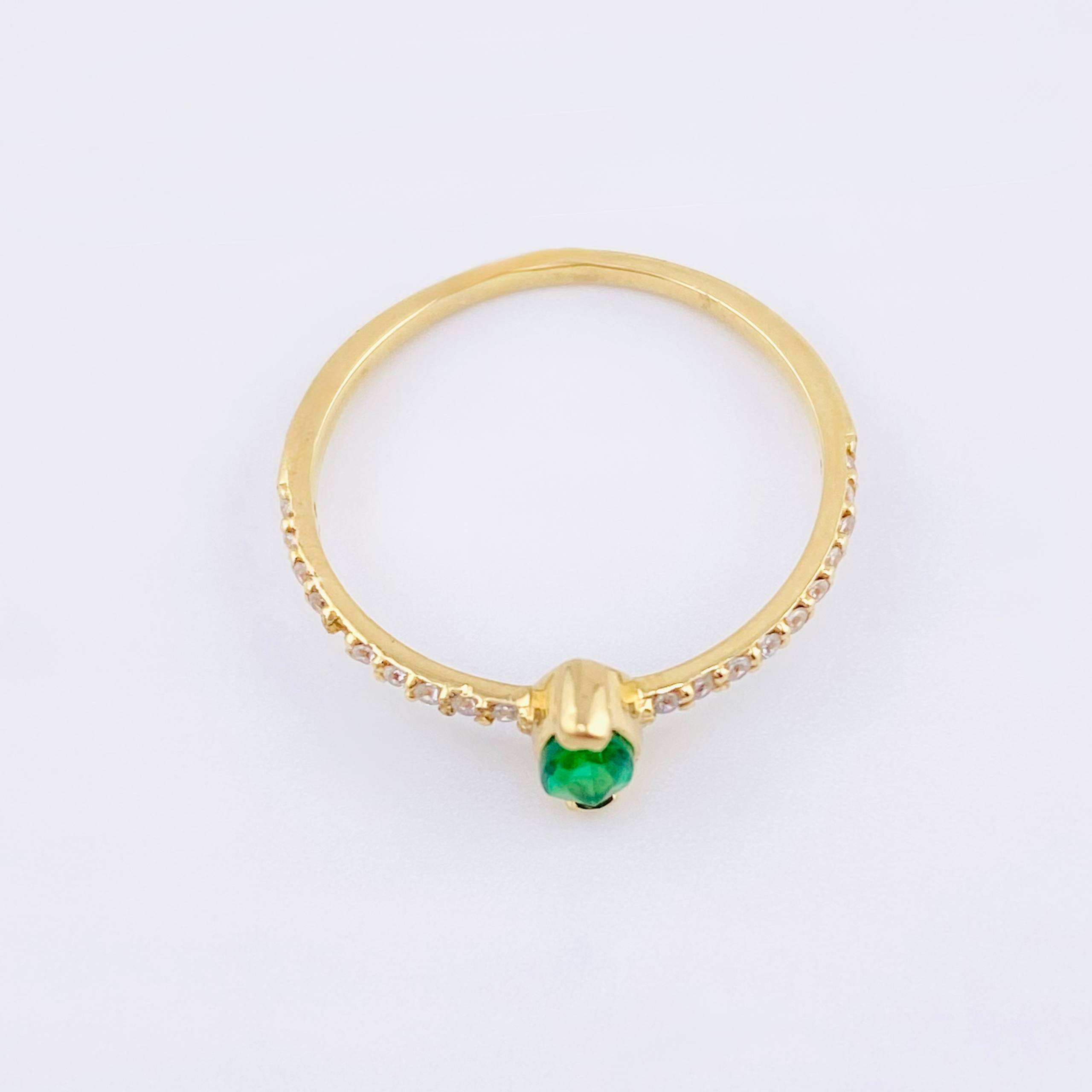 Anillo Solitario Gota 1.25gr / T6 1/2 / Oro Amarillo 18K *