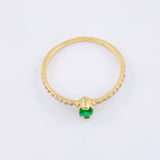 Anillo Solitario Gota 1.25gr / T6 1/2 / Oro Amarillo 18K *