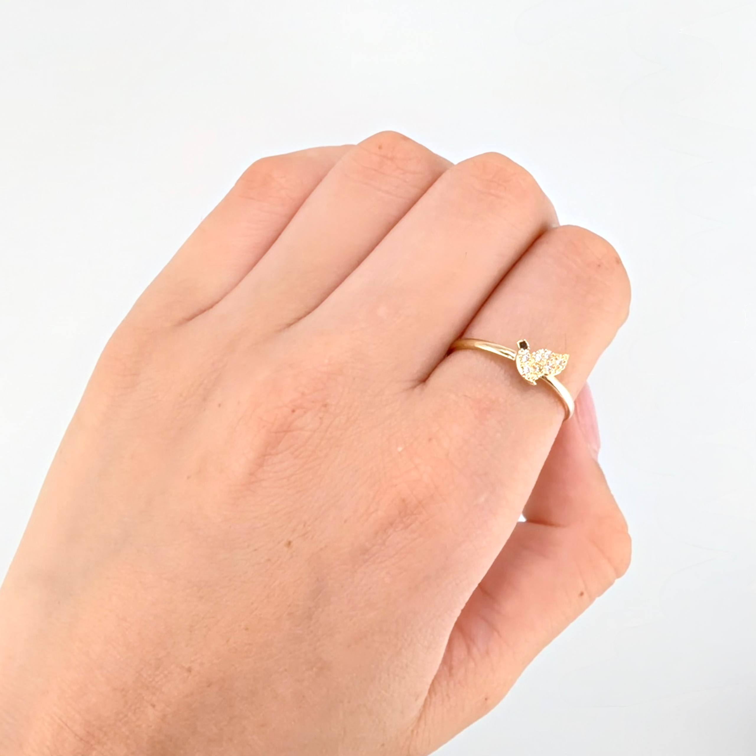 Anillo Paloma 1.25gr / T8 1/4 / Oro Amarillo 18K