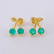 Topos Cerezas Esmeraldas 40pts 2.15gr / 11mm Oro Amarillo 18K *