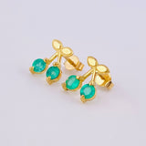 Topos Cerezas Esmeraldas 40pts 2.15gr / 11mm Oro Amarillo 18K *