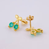 Topos Cerezas Esmeraldas 40pts 2.15gr / 11mm Oro Amarillo 18K *