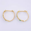 Candongas Trío Floral Esmeraldas 25pts Diamantes 12pts 1.95gr / 1.9cm / Oro Amarillo 18K