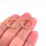 Candongas Trío Floral Esmeraldas 25pts Diamantes 12pts 1.95gr / 1.9cm / Oro Amarillo 18K