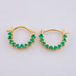 Candongas Arco Media Luna Esmeraldas 30pts 1.45gr / 1.3cm / Oro Amarillo 18K